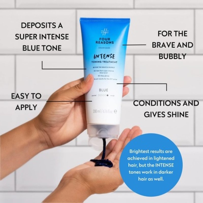 Four Reasons Color Mask INTENSE Blue Intensive Toning Treatment Color Depositing Conditioner 6.76 fl oz