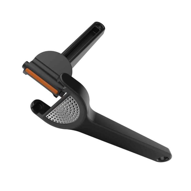 Fiskars Garlic Press With Fold-Out Grid Insert And Scraper, Length: 16