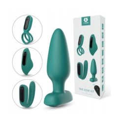 S-Handeset The Love Kit - Intimate Gadget Set With 1 Motor And 4 Covers In Dark Green