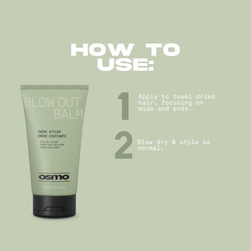 Osmo Blow Out Balm Blow Dry Balm 90% Natural Ingredients for Body and Volume