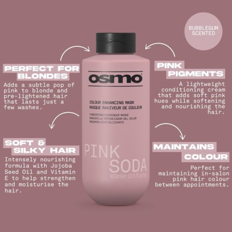 Osmo Pink Soda Colour Enhancing Mask Pink Pigmented Vegan 400ml