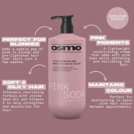 Osmo Pink Soda Colour Enhancing Mask Pink Pigmented Vegan 1000ml