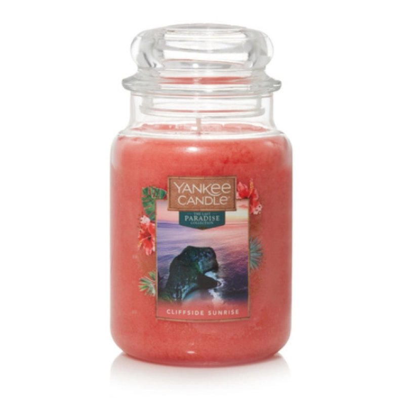 Yankee Candle Cliffside Sunrise bougie en cire Cylindre Champagne, Citron, Hibiscus, Fraise Rose 1 pièce(s)