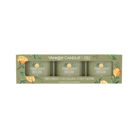 Yankee Candle Sage & Citrus bougie en cire Rond Citron, Sage Vert 3 pièce(s)