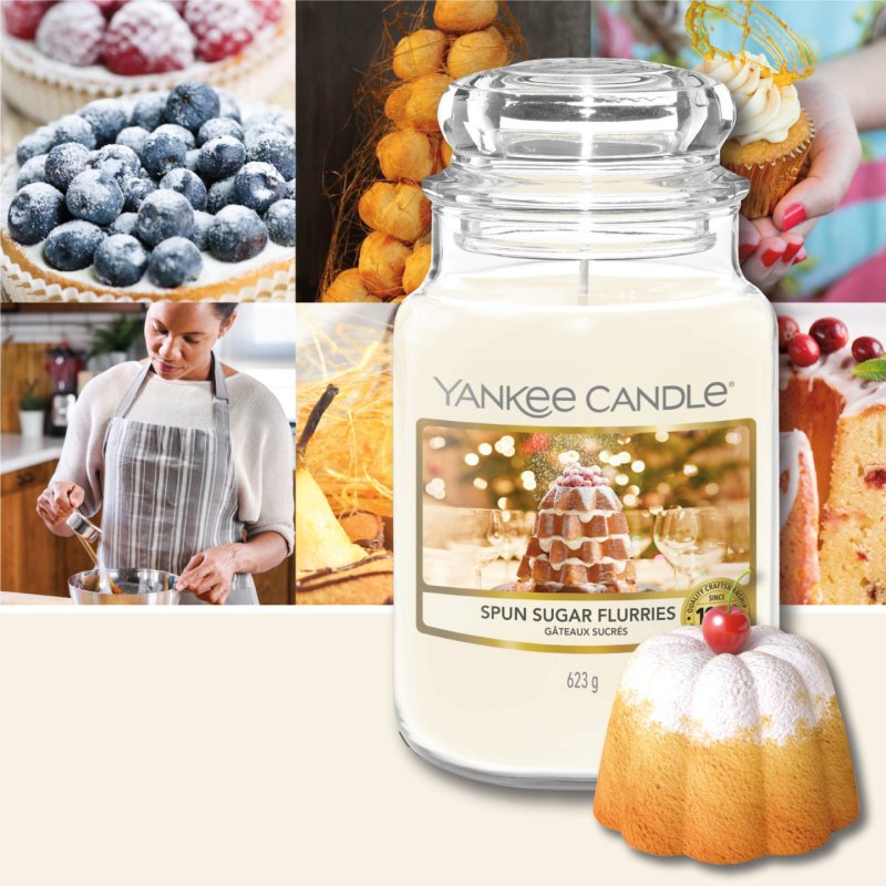 Yankee Candle Scented Candle | Spun Sugar Flurries Large Scented Jar Candle | Snow