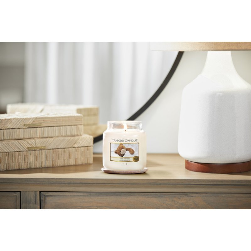 Yankee Candle Soft Blanket bougie en cire Rond Blanc 1 pièce(s)