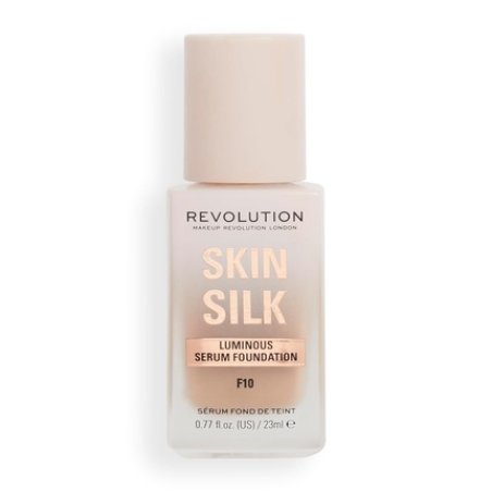 Makeup Revolution Skin Silk Serum Foundation Light to Medium Coverage with Hyaluronic Acid F10 23ml