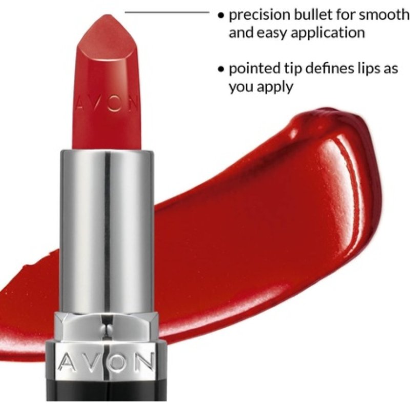 Avon Ultra Satin Lipstick Red 2000 with Vitamin E, Avocado Oil and Sesame Oil for Creamy Rich Colour with a Satin