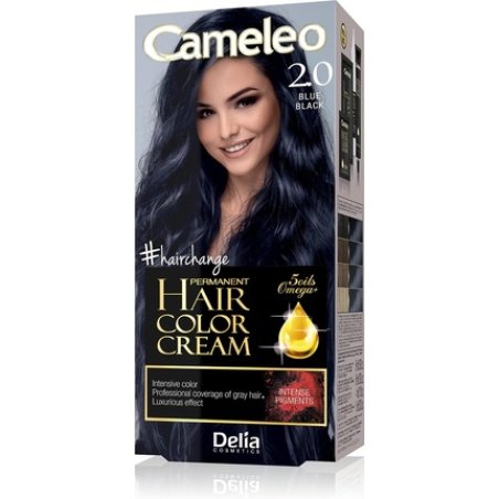 Cameleo Permanent Hair Colour Cream Blue Black Intensive Color & Protection 5 Oils Omega Plus Acids Professional