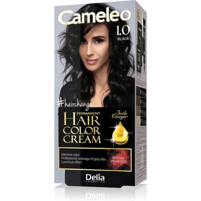 Cameleo Permanent Hair Colour Cream Black Intensive Color & Protection 5 Oils Omega Plus Acids Professional Luxurious