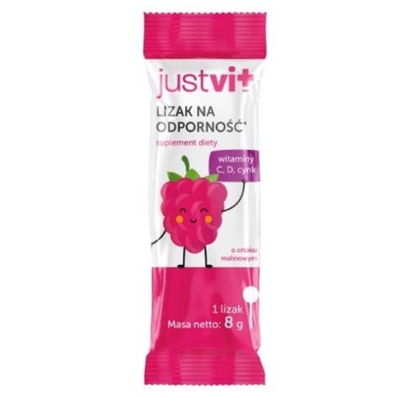 Justvit Lollipop For Immunity Raspberry Flavor 1 Piece