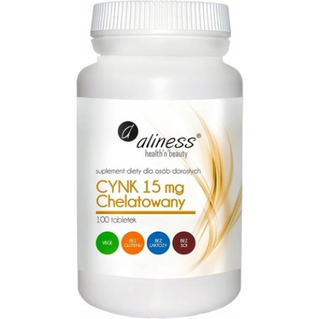 Chelated Zinc 15mg 100 Tablets Aliness