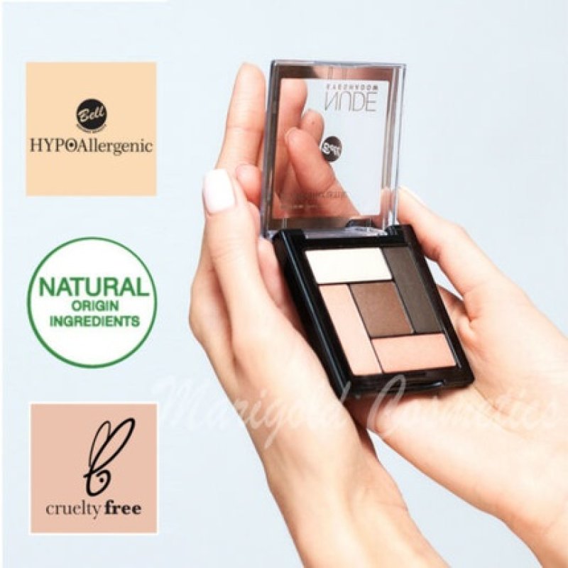 Bell Hypoallergenic Nude Eyeshadow Palette Satin & Creamy Makeup Kit 5g