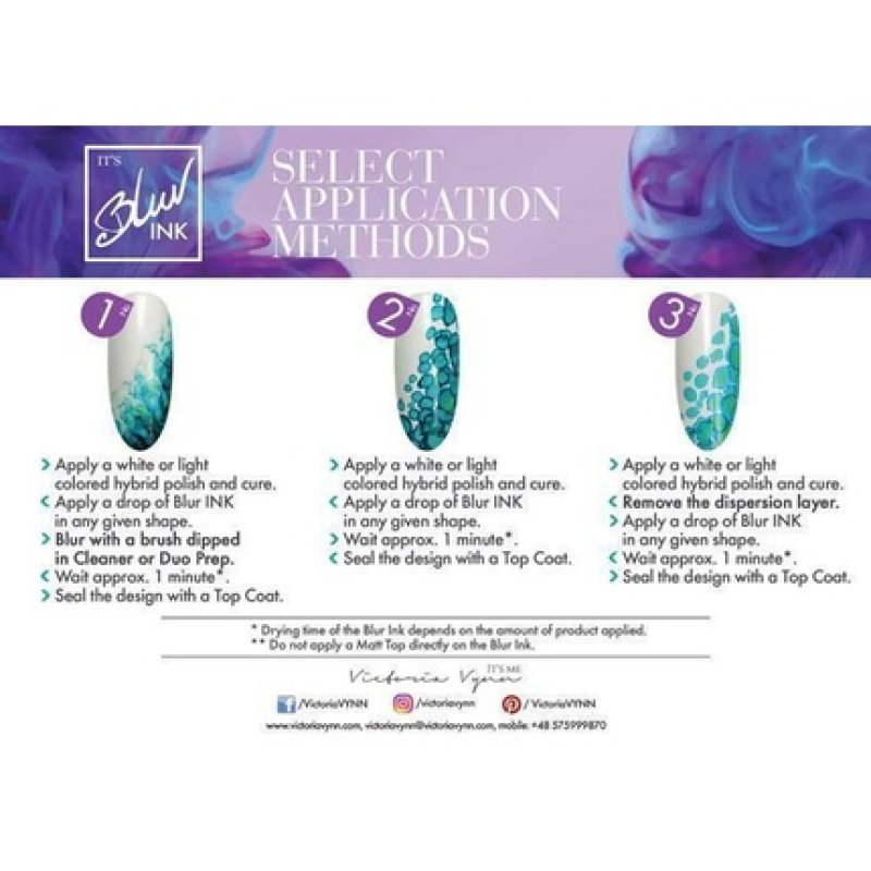 Victoria Vynn Metallic Blur Ink Watercolor Marble Smoke Smudge Nail Art 10ml