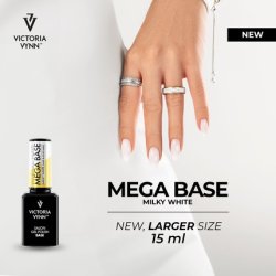 Victoria Vynn Mega Base Milk White Undercoat for Strong & Long Nails UV Led Hybrid Gel Polish 15ml Milk White