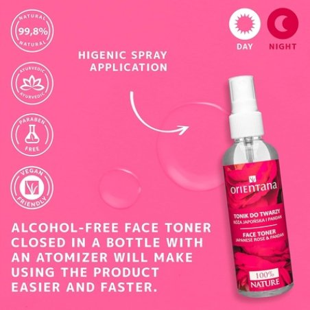Orientana Natural Face Toner Japanese Rose & Pandan Alcohol Free Aloe Vera
