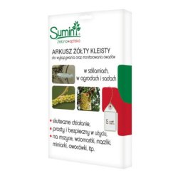 Yellow Adhesive Film Insect Sticky Trap for Greenhouse Garden Orchard - Pack of 5