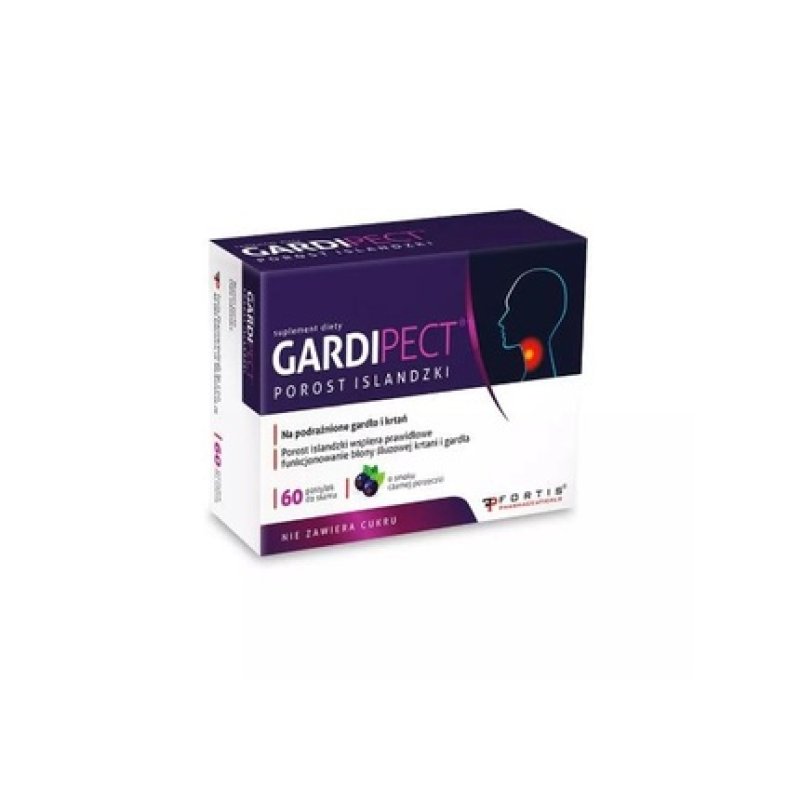 Gardipect Icelandic Lichen With Blackcurrant Flavor 60 Tablets
