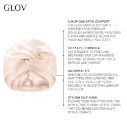 Glov Sleeping Cap Women's Satin Hair Cap for Night Use