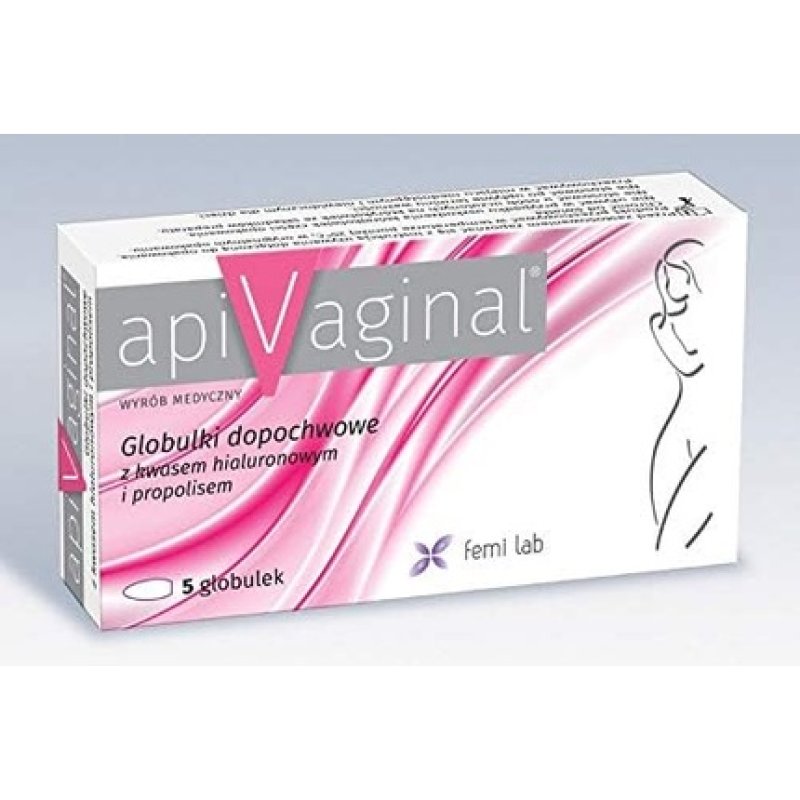 APIVAGINAL 5 Globules with Hyaluronic Acid and Propolis Femi Labor