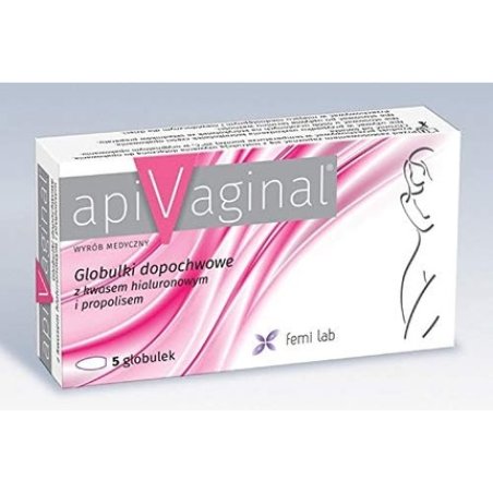 APIVAGINAL 5 Globules with Hyaluronic Acid and Propolis Femi Labor