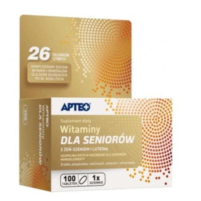 Apteo Vitamins For Seniors With Ginseng And Lutein, 100 Tablets - Long-Term Validity