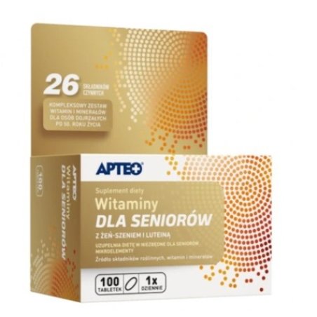 Apteo Vitamins For Seniors With Ginseng And Lutein, 100 Tablets - Long-Term Validity