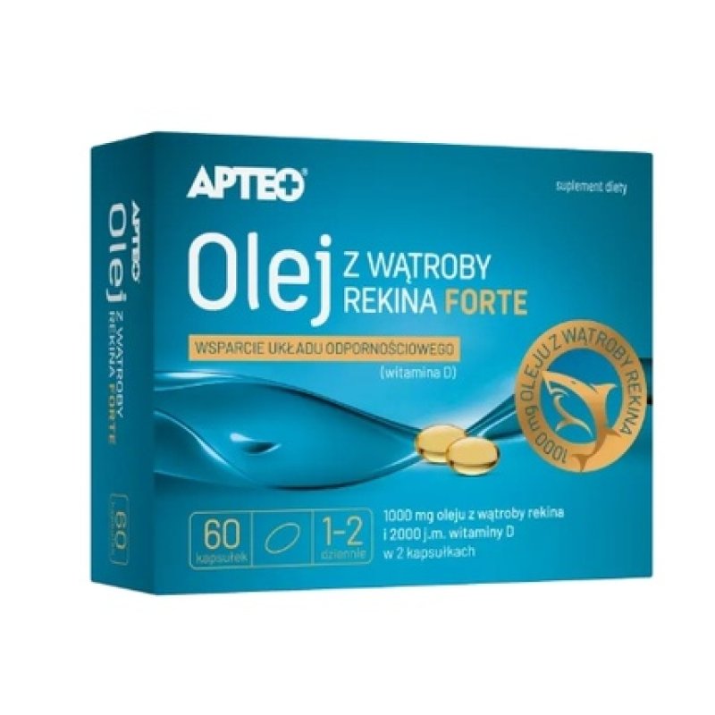 Apteo Shark Liver Oil Forte, 60 Capsules - Long-Term Validity