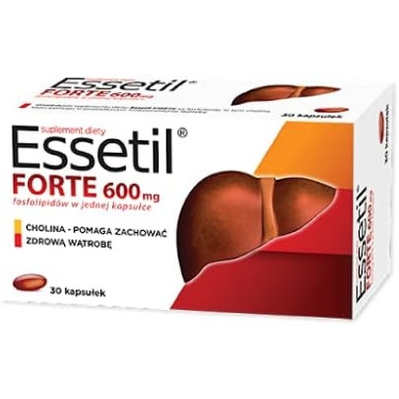 Essetil Forte Dietary Supplement Essentiale Max 30 Capsules with Choline 600mg