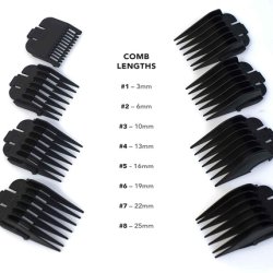 Wahl Plastic Clipper Guards for Standard Multi-Cut Haircutting Machine Black