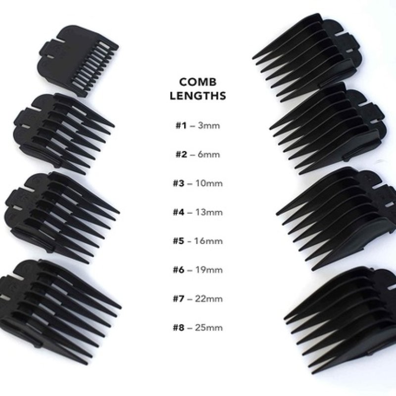 Wahl Plastic Clipper Guards for Standard Multi-Cut Haircutting Machine Black
