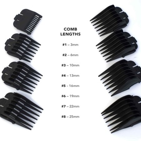 Wahl Plastic Clipper Guards for Standard Multi-Cut Haircutting Machine Black
