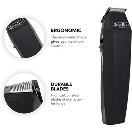 GroomEase by Wahl Battery Operated Multigroomer with 3 Interchangeable Heads and 4 Attachment Combs - 90 Minute Runtime