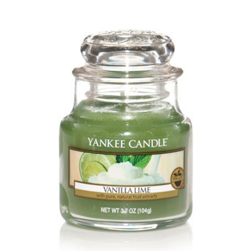 Yankee Candle S774784 bougie en cire Cylindre Citron vert, Vanille Vert, Transparent 1 pièce(s)