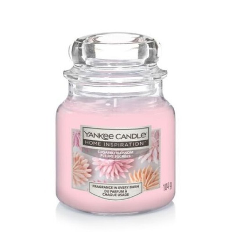 Yankee Candle Small Glass Sugared Blossom Scented Candle 104g Pink