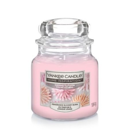 Yankee Candle Small Glass Sugared Blossom Scented Candle 104g Pink