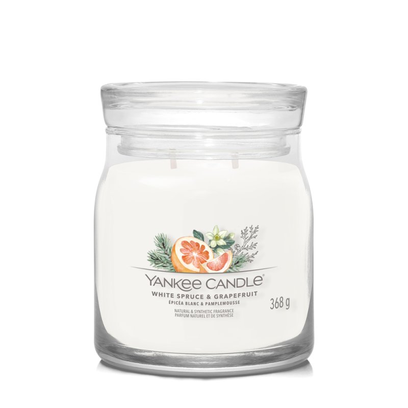 Yankee Candle White Spruce & Grapefruit bougie en cire Cylindre Blanc 1 pièce(s)