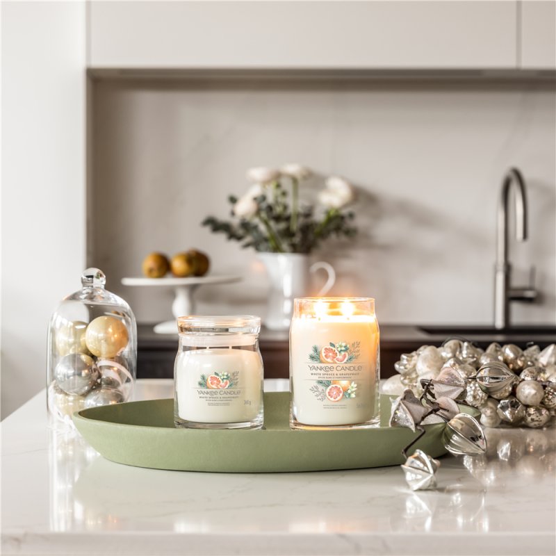 Yankee Candle White Spruce & Grapefruit bougie en cire Cylindre Blanc 1 pièce(s)