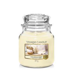Yankee Candle Soft Wool & Amber bougie en cire Autres Héliotrope, Orange, Mandarine Beige, Transparent 1 pièce(s)