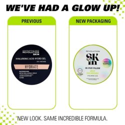 Revolution Skin De-Puff Pillow Eye Patches Hydrogel with Hyaluronic Acid