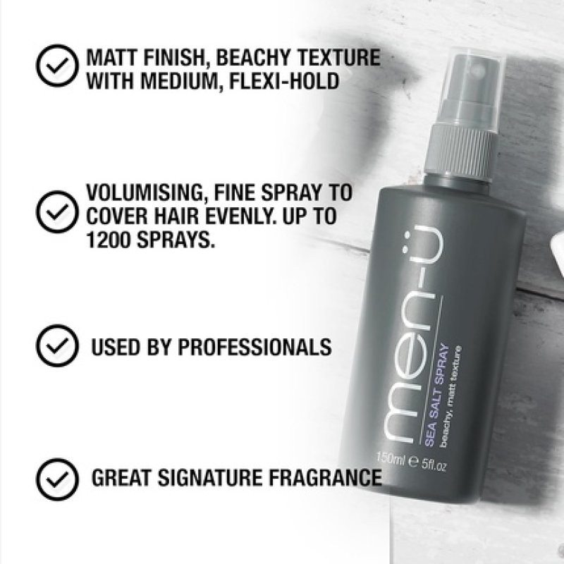 Men-U Sea Salt Spray 150ml Men's Hair Spray Volumizing Flexible Hold