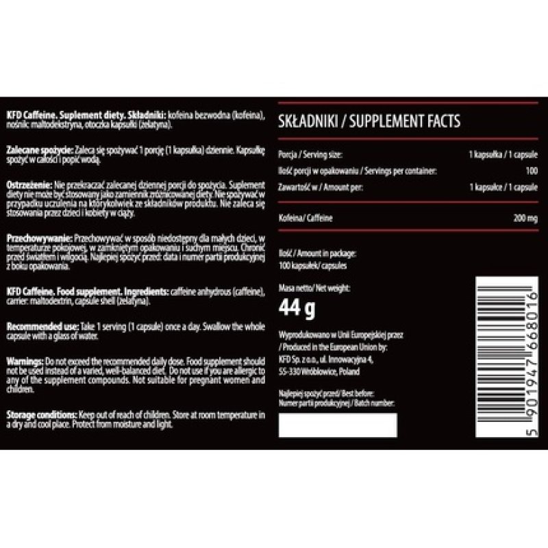 Kfd Caffeine 100 Capsules
