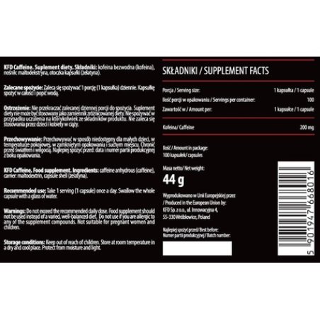 Kfd Caffeine 100 Capsules