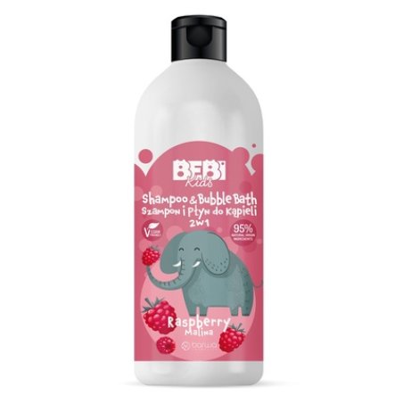 Bebi Kids 2-In-1 Shampoo And Bath Liquid For Children Raspberry 500ml