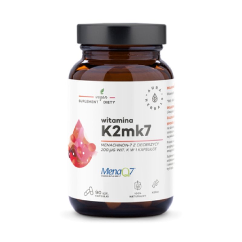 Aura Herbals Vitamin K2MK7 MenaQ7 200μg 90 Capsules