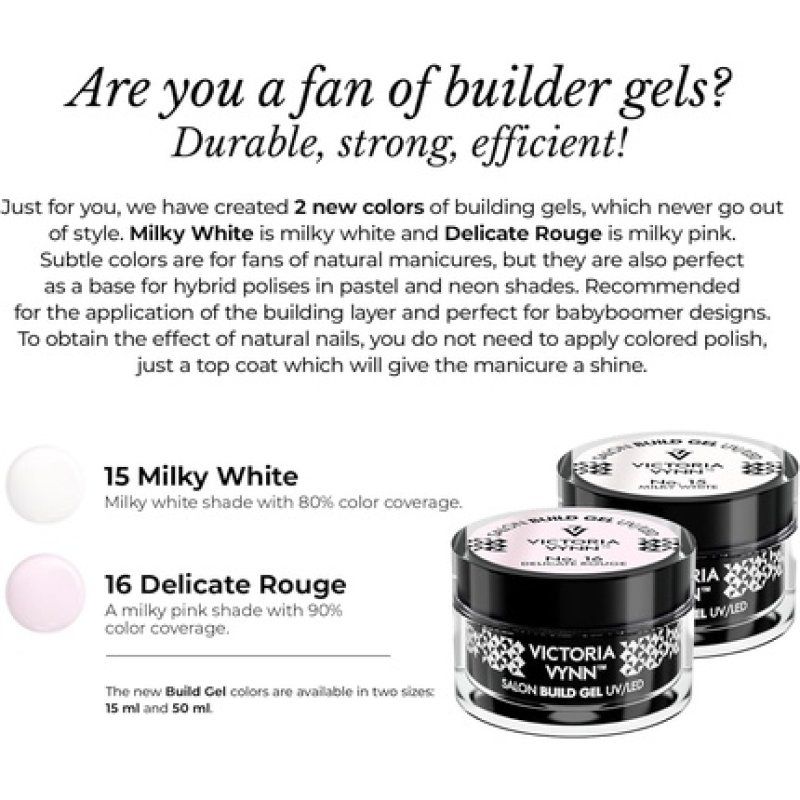 Victoria Vynn Build Gel UV/LED Gel Builder Nails Building Extension 15ml No. 16 Delicate Rouge