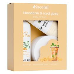 Nacomiset Body Care Mandarin Iced Yuzu Shower Gel 300ml, Body Butter 100ml, Bath Glove