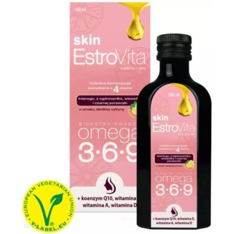 EstroVita Skin Omega 3-6-9 for Women 150ml with Sweet Lemon Flavor