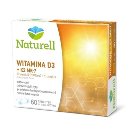 Naturell Vitamin D3 K2 Mk-7 60 Lozenges - Long-Term Expiry Date