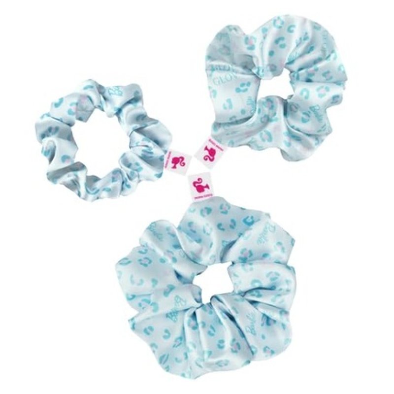 Barbie GLOV Hair Scrunchies for Girls Satin Hair Bands Set of 3 Blue Panther